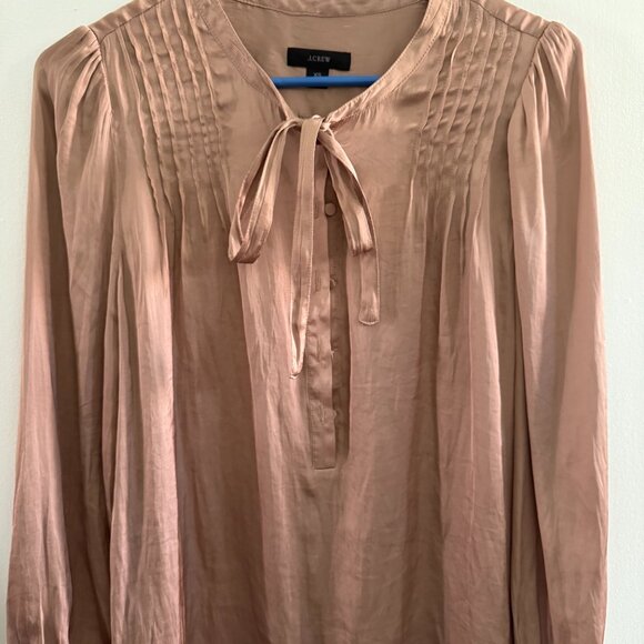 J. Crew Featherweight satin tie-neck top - Picture 3 of 5